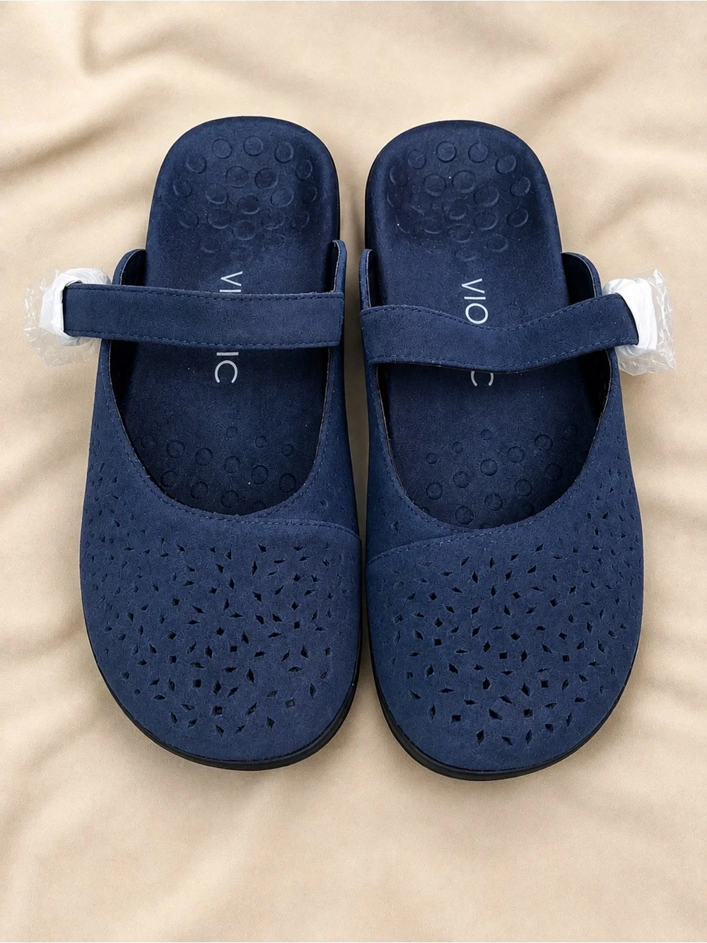 Vionic Kids Navy Blue Mary Jane Slip-On Clog